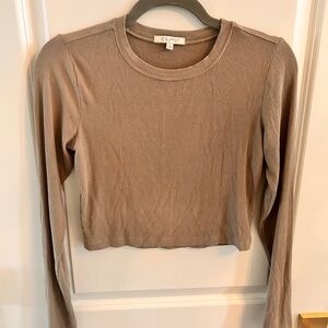 Z Supply Women's Beige Ribbed Crop Top